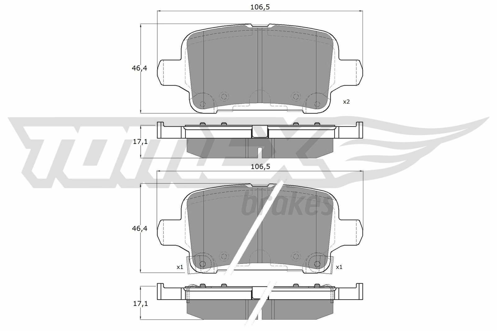 Sada brzdových destiček, kotoučová brzda TOMEX Brakes